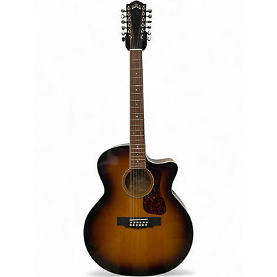 Used Guild F2512CE DELUXE 2 Color Sunburst 12 String Acoustic Electric Guitar