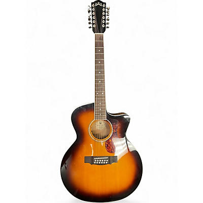 Used Guild F2512CE Deluxe 2 Color Sunburst 12 String Acoustic Electric Guitar