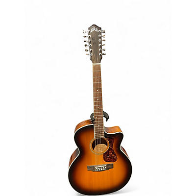 Used Guild F2512CE Deluxe Sunburst 12 String Acoustic Electric Guitar