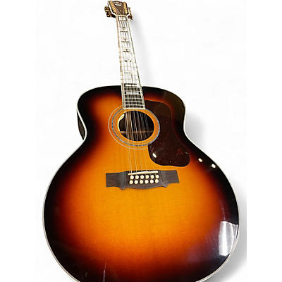 Used Guild F512E Tobacco Sunburst 12 String Acoustic Electric Guitar