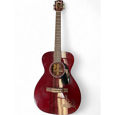 Used Guild M120E Trans Red Acoustic Electric Guitar