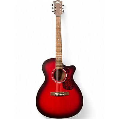 Used Guild OM-240CE Red Acoustic Electric Guitar