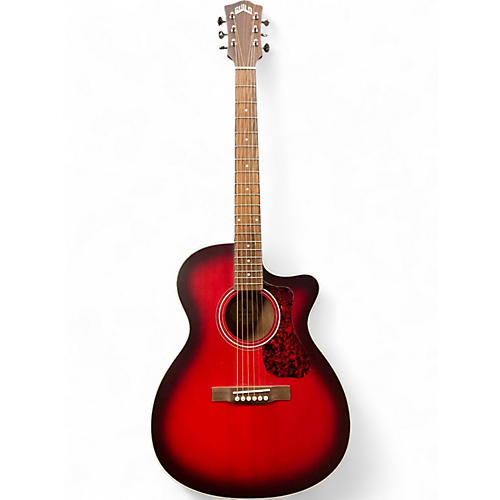 Used Guild OM-240CE Red Acoustic Electric Guitar Red
