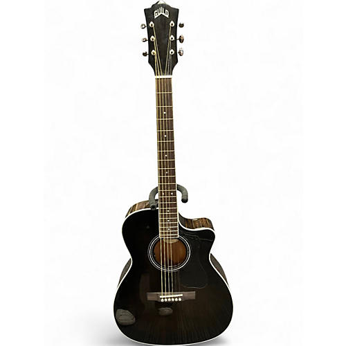 Used Guild OM-260CE DELUXE Trans Black Acoustic Electric Guitar Trans Black