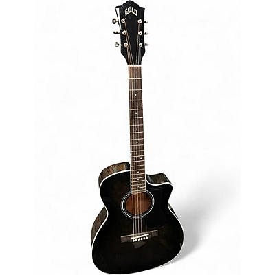 Used Guild OM-260CE DELUXE Trans Black Acoustic Electric Guitar