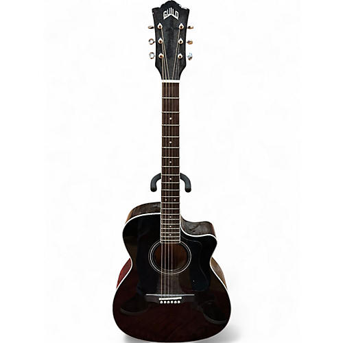 Used Guild OM-260CE Deluxe Black Acoustic Electric Guitar Black