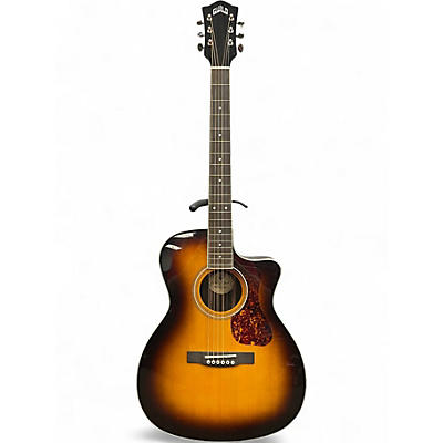 Used Guild OM-260CE Deluxe Sunburst Acoustic Electric Guitar