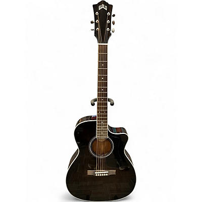 Used Guild OM260CE Trans Black Acoustic Electric Guitar