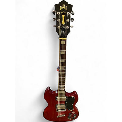 Used Guild S100 Cherry Solid Body Electric Guitar