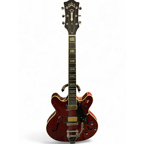 Used Guild Starfire V Trans Red Hollow Body Electric Guitar Trans Red