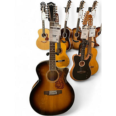 Used Guild f 2512 CE DELUXE 2 Color Sunburst 12 String Acoustic Guitar