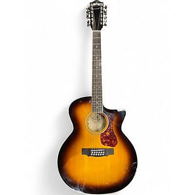 Used Guild f2512ce deluxe sunburst 12 String Acoustic Electric Guitar