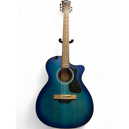 Used Guild om240ce Blue Acoustic Electric Guitar Blue