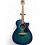 Used Guild om240ce Blue Acoustic Electric Guitar Blue