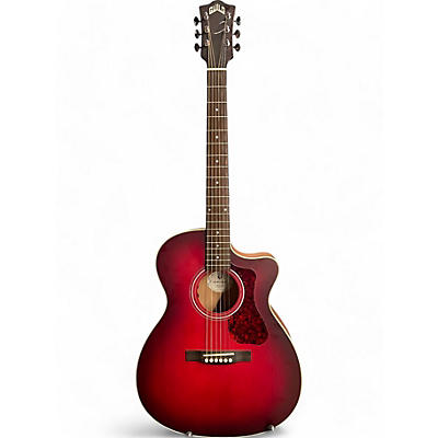 Guild Used Guild om240ce Trans Crimson Red Acoustic Electric Guitar