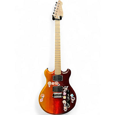 Used Guitar Build Workshop Custom Red to Yellow Gradient Solid Body Electric Guitar