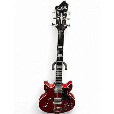 Used Hagstrom ALVAR Trans Red Hollow Body Electric Guitar