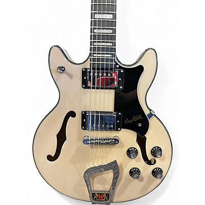 Used Hagstrom ALVAR White Blonde Hollow Body Electric Guitar