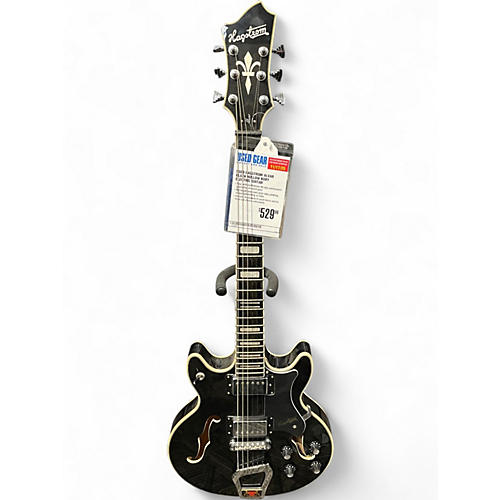 Used Hagstrom Alvar Black Hollow Body Electric Guitar Black