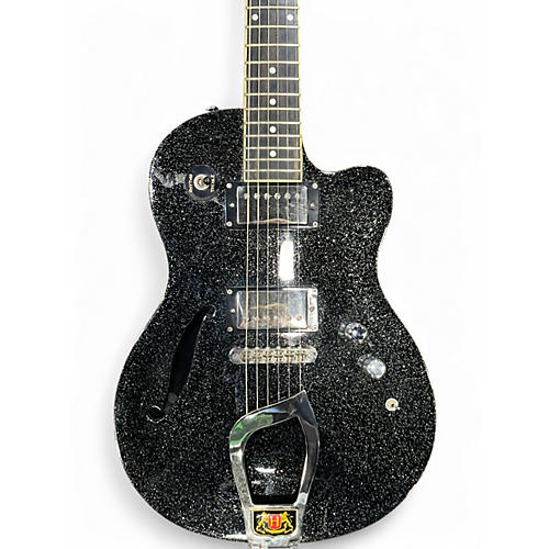 Used Hagstrom D2F BLACK SPARKLE Hollow Body Electric Guitar BLACK SPARKLE