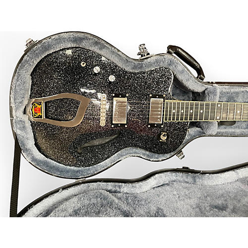 Used Hagstrom D2F BLACK SPARKLE Solid Body Electric Guitar BLACK SPARKLE