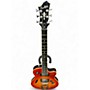 Used Hagstrom D2F Flame Top Sunburst Hollow Body Electric Guitar Flame Top Sunburst