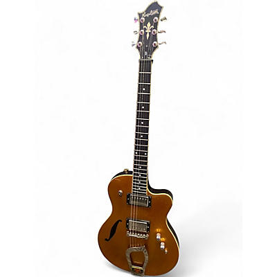 Used Hagstrom D2F Metallic Gold Hollow Body Electric Guitar