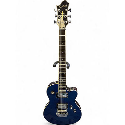 Used Hagstrom D2H BLUE SPARKLE Solid Body Electric Guitar