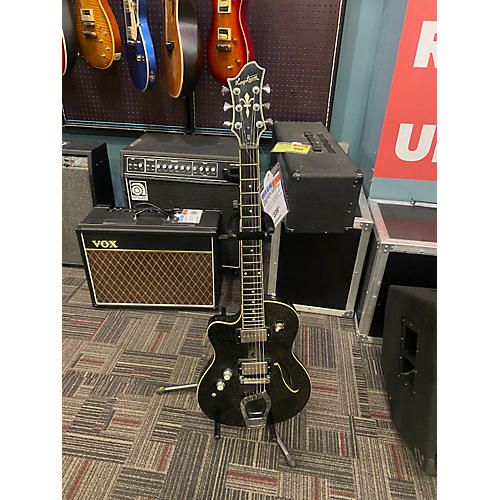 Hagstrom Used Hagstrom D2f Black Sparkle Hollow Body Electric Guitar black sparkle