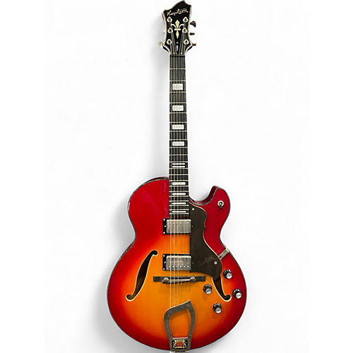 Used Hagstrom HJ500 Cherry Sunburst Hollow Body Electric Guitar Cherry Sunburst