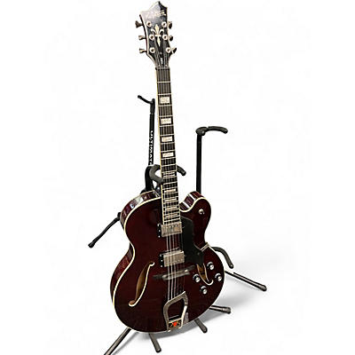 Used Hagstrom HJ800 Jazz Wine Red Hollow Body Electric Guitar