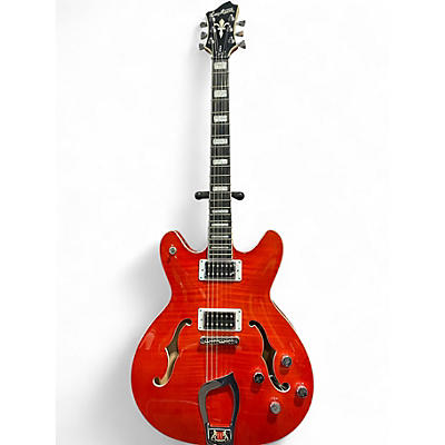 Used Hagstrom SUPER VIKING Orange Hollow Body Electric Guitar