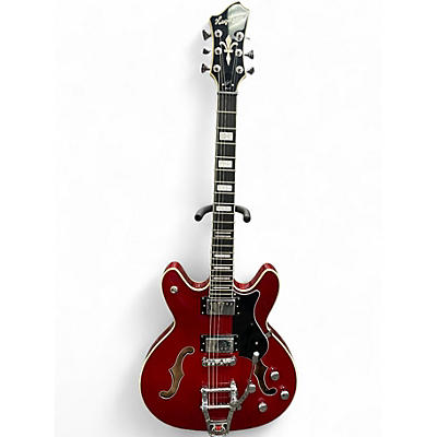 Used Hagstrom Tremar Viking Deluxe Transparent Wild Cherry Hollow Body Electric Guitar