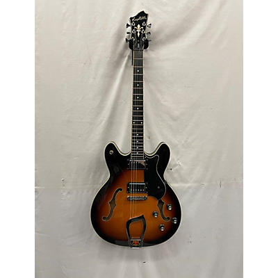 Used Hagstrom Viking 2 Tone Sunburst Hollow Body Electric Guitar