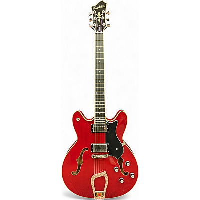 Used Hagstrom Viking Candy Apple Red Hollow Body Electric Guitar