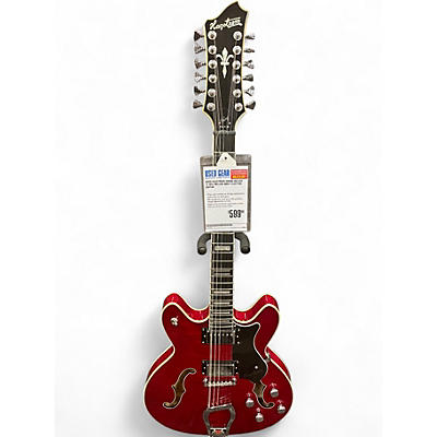 Used Hagstrom Viking Deluxe 12 Red Hollow Body Electric Guitar