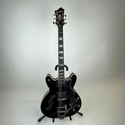 Hagstrom Used Hagstrom Viking Deluxe Black Hollow Body Electric Guitar