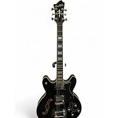 Used Hagstrom Viking Deluxe Black Hollow Body Electric Guitar