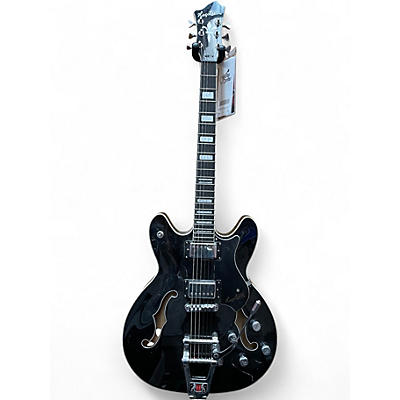 Used Hagstrom Viking Deluxe Black Hollow Body Electric Guitar