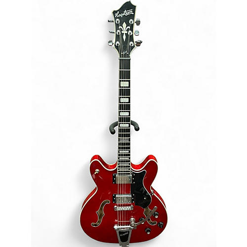 Used Hagstrom Viking Deluxe Cherry Hollow Body Electric Guitar Cherry