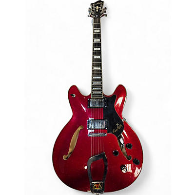 Hagstrom Used Hagstrom Viking Deluxe Cherry Sparkle Hollow Body Electric Guitar