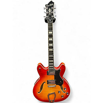 Used Hagstrom Viking Deluxe Cherry Sunburst Hollow Body Electric Guitar