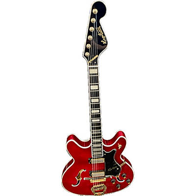 Hagstrom Used Hagstrom Viking Deluxe Trans Red Hollow Body Electric Guitar