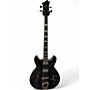 Used Hagstrom Viking Hollowbody Black Electric Bass Guitar Black
