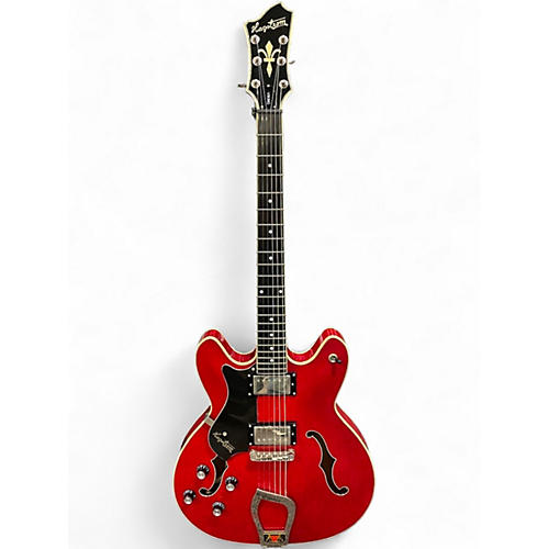 Used Hagstrom Viking LH Candy Apple Red Hollow Body Electric Guitar Candy Apple Red