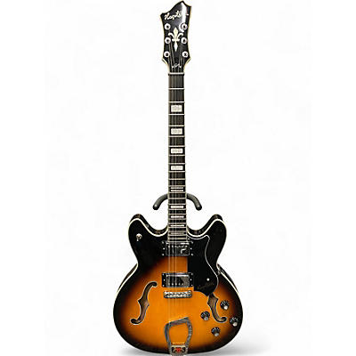 Used Hagstrom Viking P 2 Tone Sunburst Hollow Body Electric Guitar
