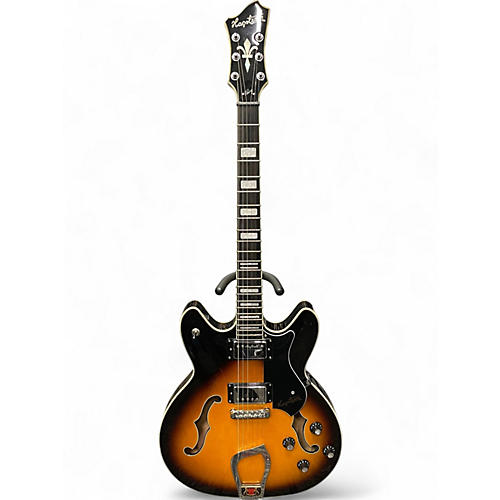 Used Hagstrom Viking P 2 Tone Sunburst Hollow Body Electric Guitar 2 Tone Sunburst