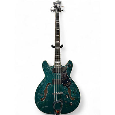 Used Hagstrom Viking Trans Green Electric Bass Guitar