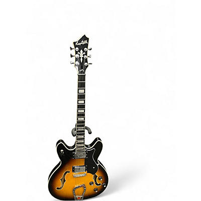 Used Hagstrom viking 2 Tone Sunburst Hollow Body Electric Guitar