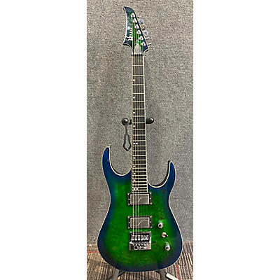 Halo Used Halo Merus Blue Green Burl Solid Body Electric Guitar